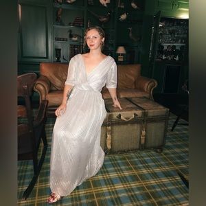 Silver and gray vintage evening gown